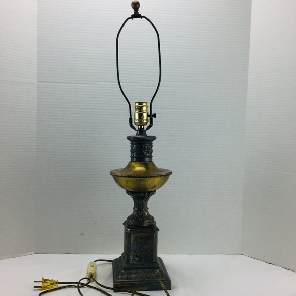 Vintage Brass Pewter 1960's Tulip Lamp Retro - Picture 8 of 8
